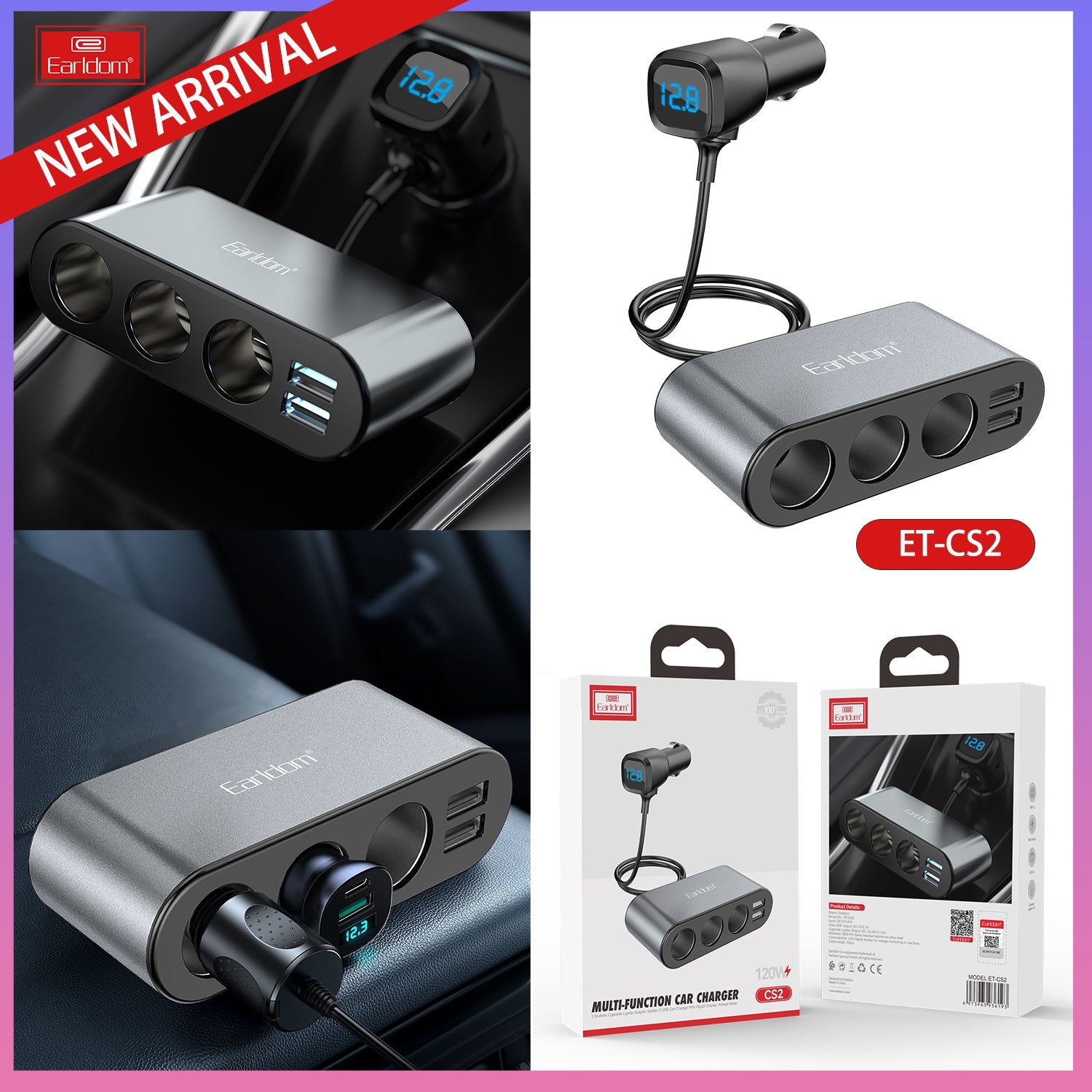 120W 1USB 3socket Car Socket 120W 1USB 3socket Car Socket